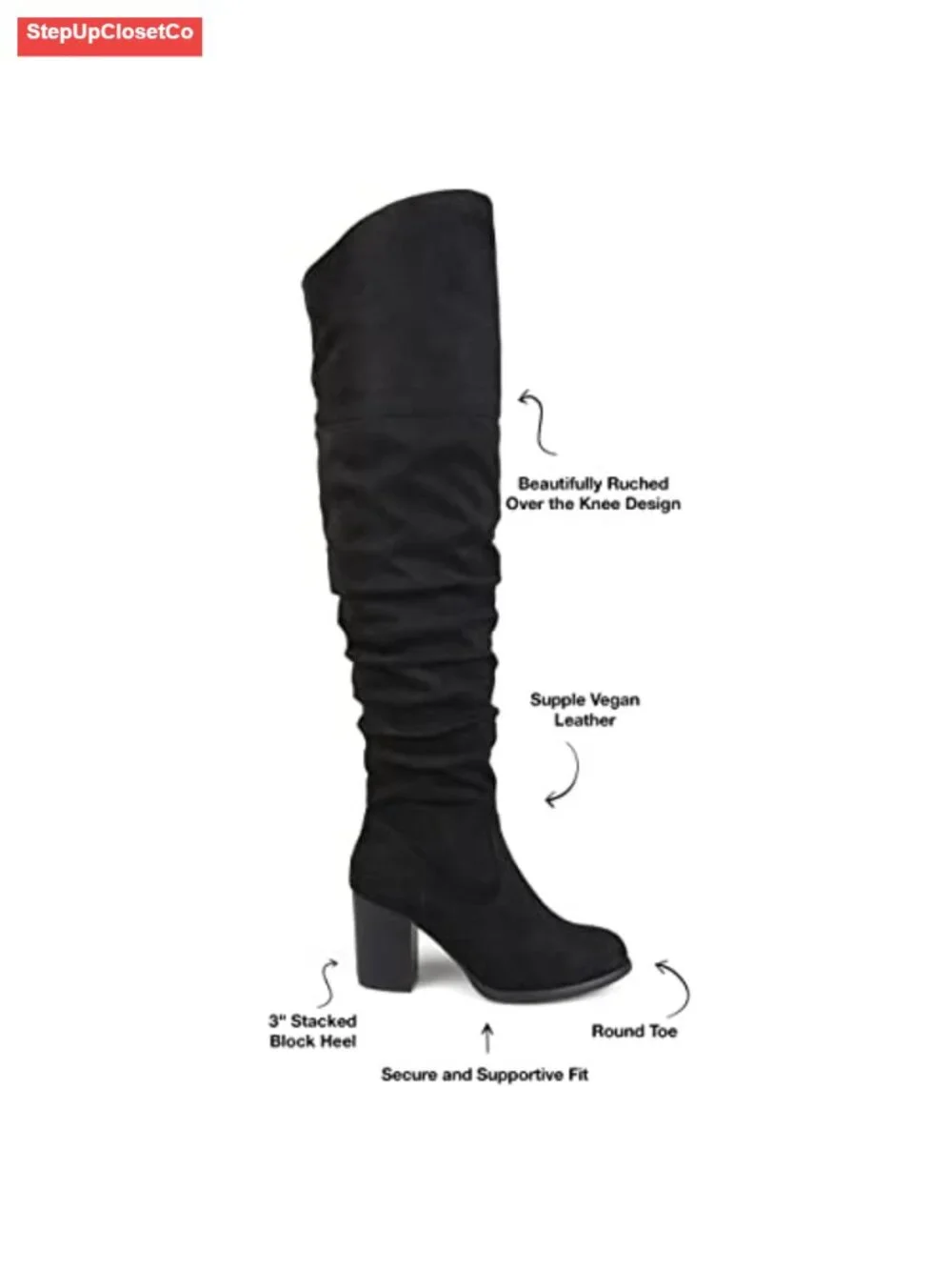Journee Collection Kaison Women's Faux Suede Over the Knee Combat Boots